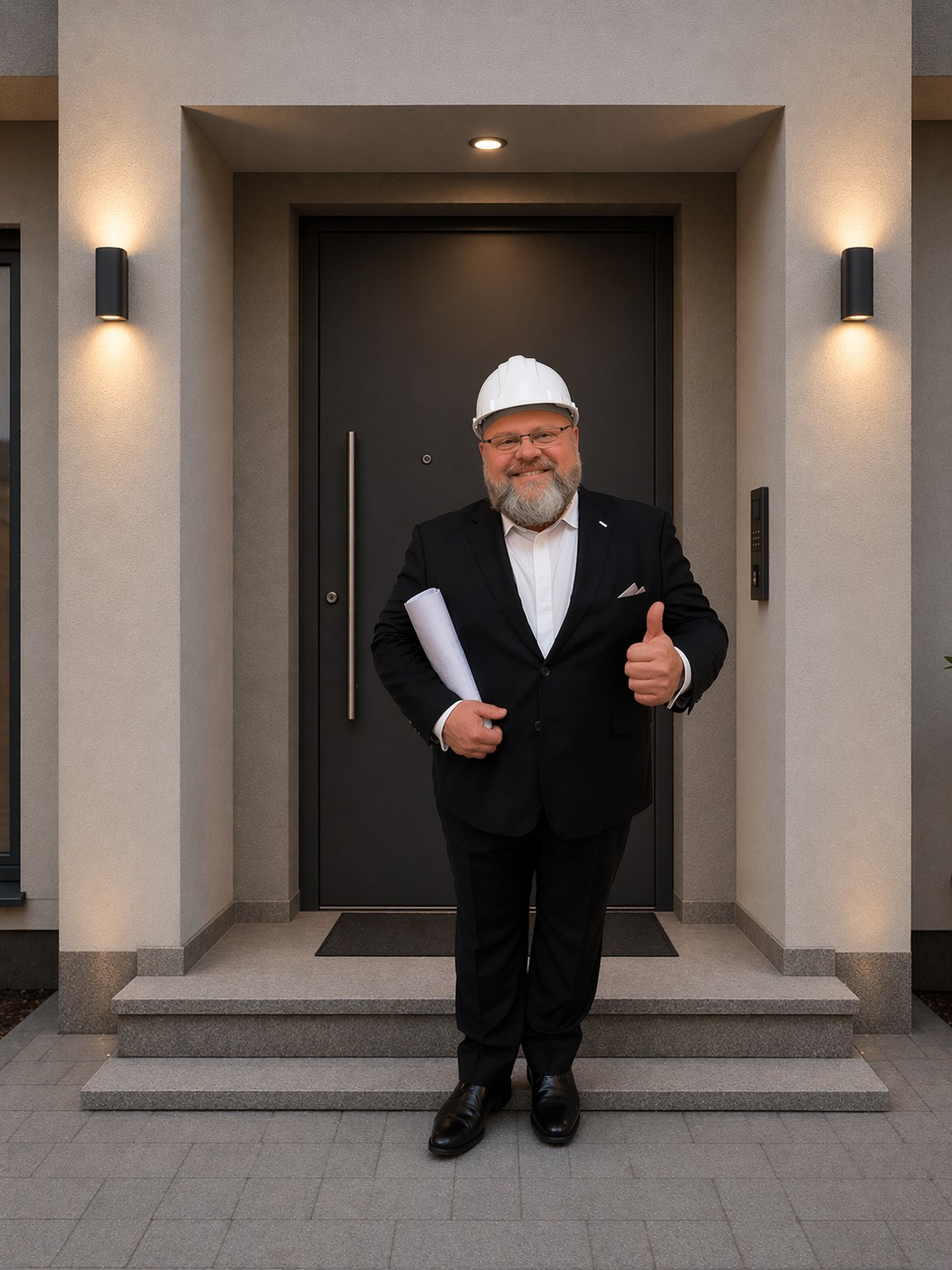 Jindřich at the completed project